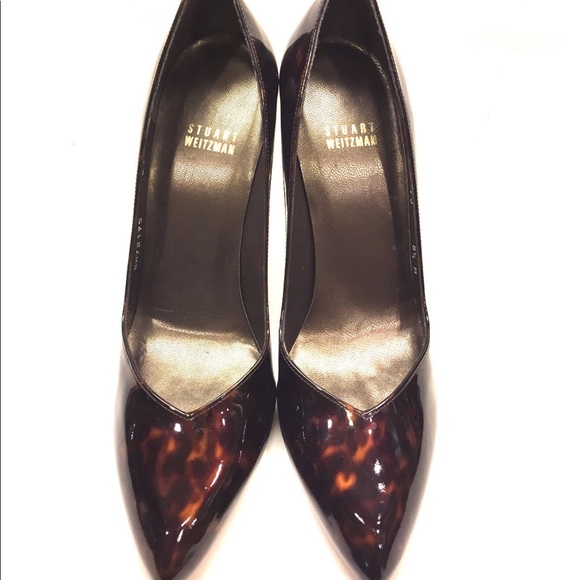 Stuart Weitzman brown bronze leather wedge